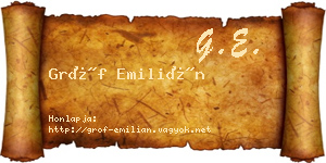 Gróf Emilián névjegykártya